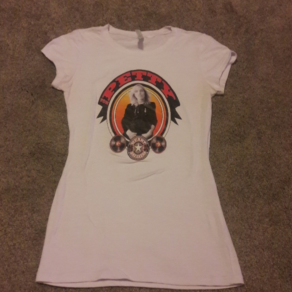 Vintage Repro Iron-On White Tom Petty Tee - M